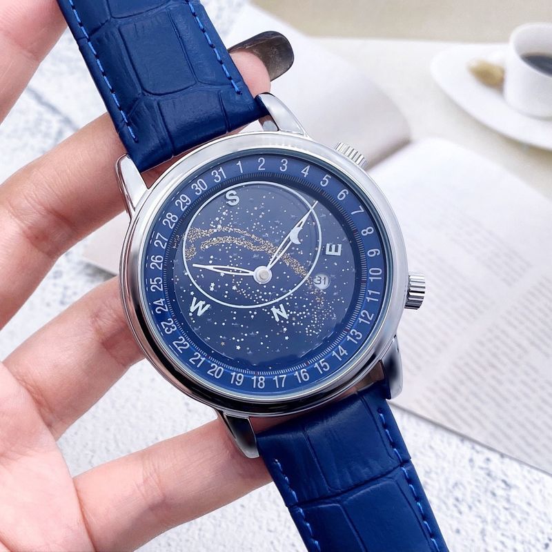Baida Starry Sky Edition Gentleman Belt Strap Men's Business Timing Mechanical Watch Burst_voghion.com