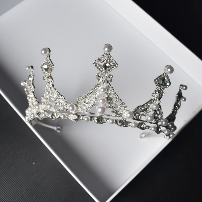 Nova coroa de casamento estilo coreano coroa de noiva cristal pérola tiara vestido de noiva acessórios vendas diretas da fábrica_voghion.com