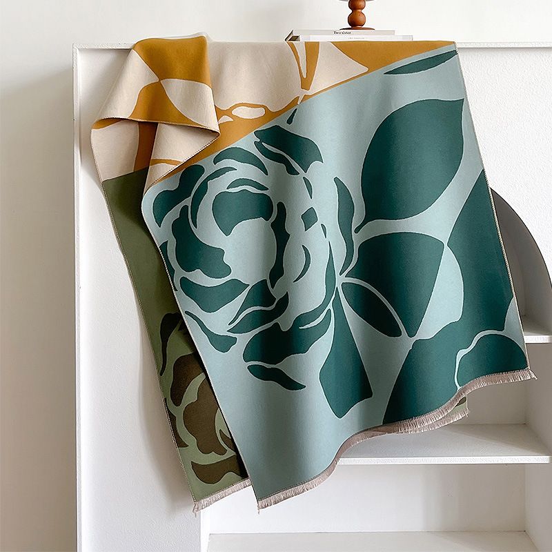 Design high-end autumn and winter cashmere scarf extended warm shawl women's versatile color matching_voghion.com