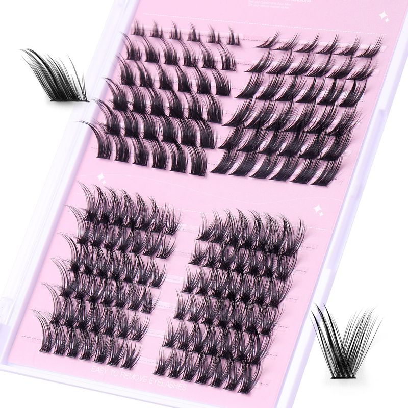 Cross border hot selling natural thick segmented false eyelashes set large capacity European and American curling oblique flying single cluster eyelashes wholesale_voghion.com