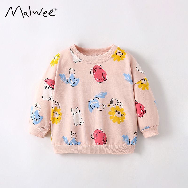 Malwee Mädchen Sweatshirt Herbst New Style Casual Pullover Niedlich Bedrucktes Kinderoberteil_voghion.com