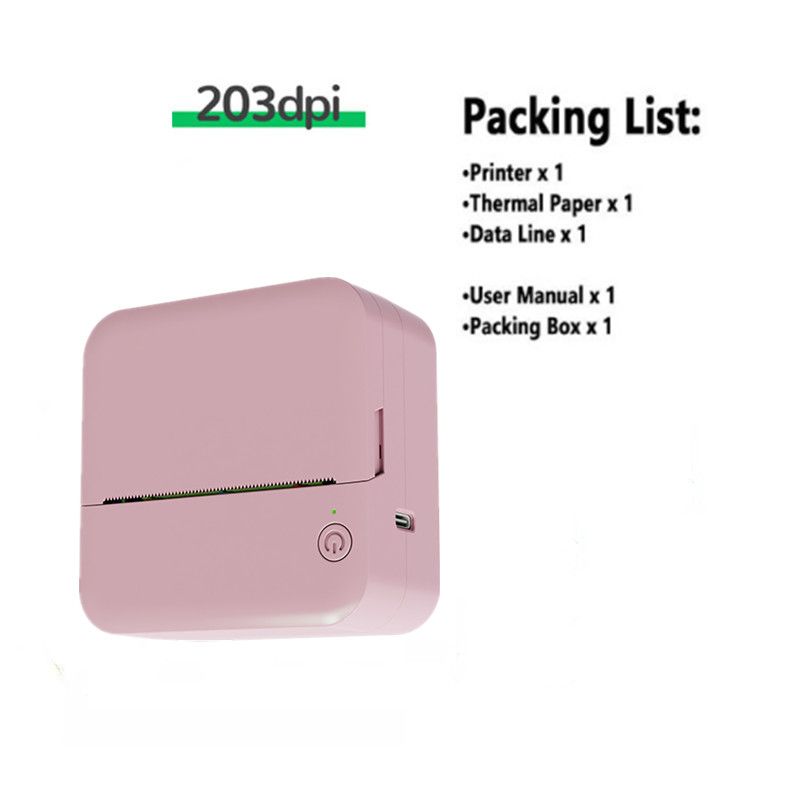 HD Mini Portable Thermal Photo Lable Printing Pocket Printer Wireless Bluetooth Connect Printers 200dpi For iOS/Android_voghion.com