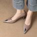 Französische High Heels mit Metallspitze für Damen, dünner Absatz, neues Design für Frühling und Herbst, elegant und modisch, ideal für den Alltag._voghion.com
