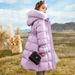 Girls' Winter Coat With Faux Fur Hood – Princess-Style Puffer Jacket (Black/Purple) – Warm Polyester Fill, Soft & Stylish (8-14 Years)_voghion.com