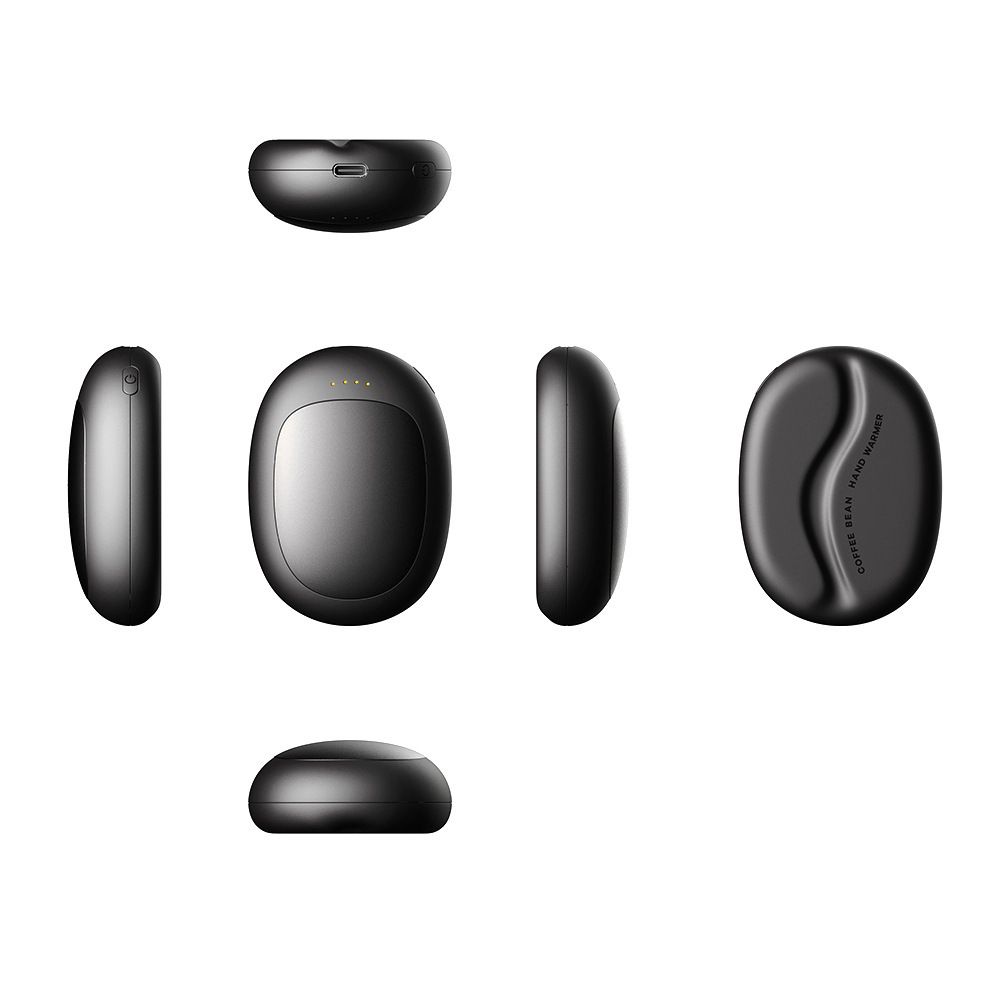 Magnetic Coffee Bean Hand Warmer – Dual-Sided Heating, 5000mAh Portable Power Bank, USB-C Fast Charging, Compact & Lightweight For Travel & Gifts_voghion.com