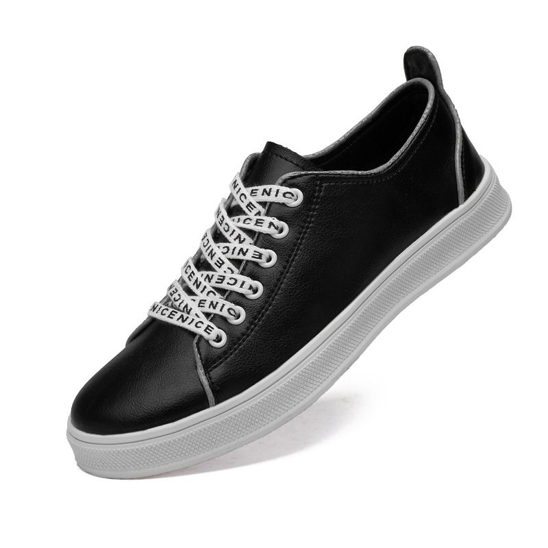 Men's Shoes Silver-white Reflective Strip Shoes Board Shoes Leather Shoes Men's Casual Shoes_voghion.com