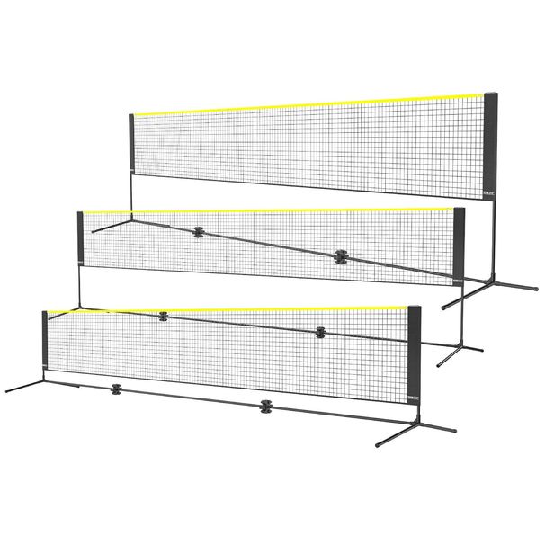 VEVOR Badminton Net, Height Adjustable Volleyball Net, 17ft Wide Foldable Pickleball Net, Portable Easy Setup Tennis Net Set With Poles, Stand And Carry Bag, For Kids Backyard Game Indoor Outdoor Use_voghion.com