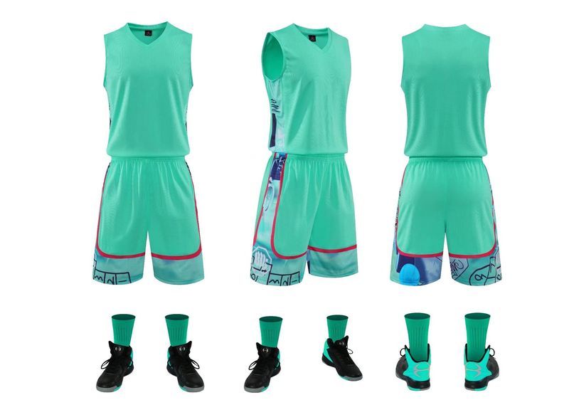New suit, men's printed game sports training vest, large basketball shirt, trendy team uniform_voghion.com