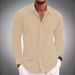 Unbeatable Quality 2024 Spring And Autumn Men's Daily Casual Splicing Double Door Non Concealed Collar Long Sleeve Shirt_voghion.com