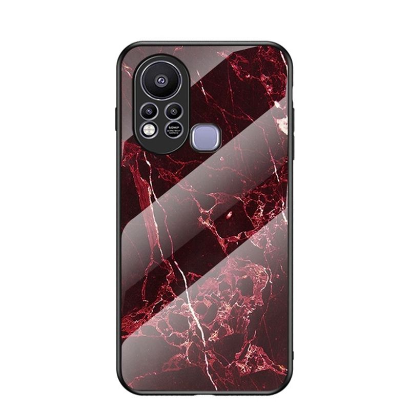 Infinix Hot 11S Hot 11 Note 10 Pro Hülle Luxus Marmor Gehärtetes Glas Harte Hybrid Schutzhülle C_voghion.com