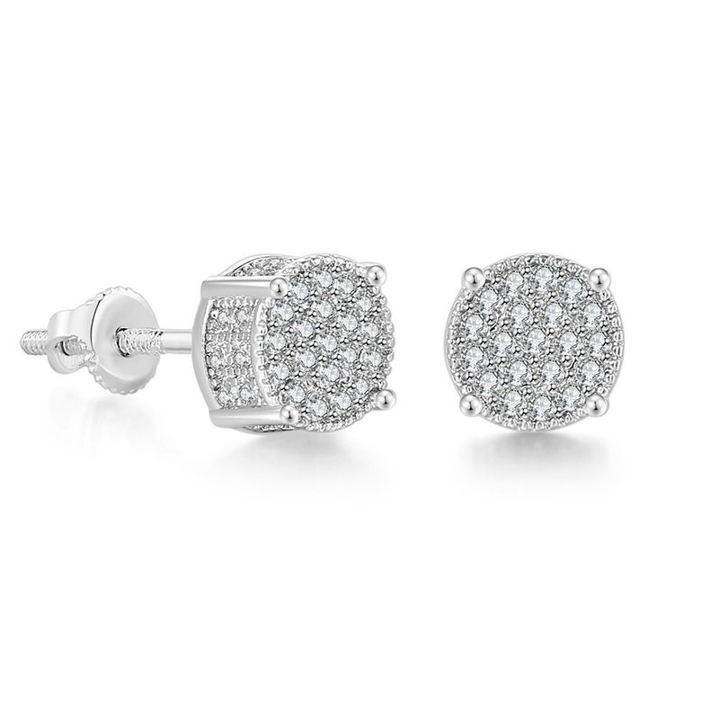 Hip Hop Zircon Earrings For Men And Women Full Diamond Gold Plated Thread Earrings And Earrings_voghion.com