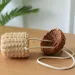 Cesto portaoggetti a forma di ghianda, secchio rotondo in rattan intrecciato a mano, borsa a tracolla intrecciata in stile spiaggia Trcal, accessori per foto C241106_voghion.com