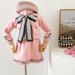 2024 Autumn And Winter New Cross Border Delivery Of Fashionable Baby Girl Ribbon Bow Knitted Two Piece Set Xiaoxiang Trendy Style_voghion.com