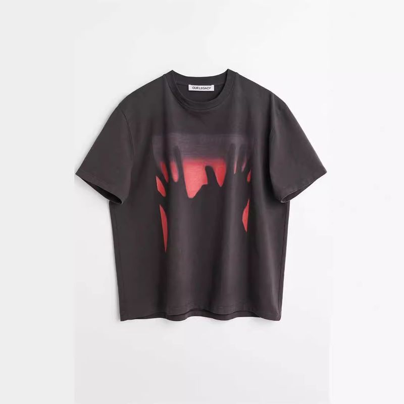 Unbeatable Quality High Street Ghost Hand Printed Loose Cotton Trendy Brand New Oversized T-shirt Men's Short Sleeved Summer_voghion.com