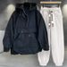 Men's Clothing Hooded Jacket Suit Men Ins Trendy Work Wear Splicing Design Windbreaker Long Sleeved Top With Loose_voghion.com