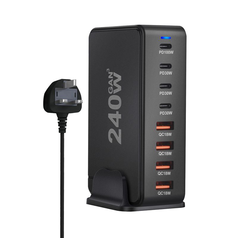 nagy teljesítményű töltő 268 W-os asztali töltő GaN 240 W-os GaN töltő_voghion.com