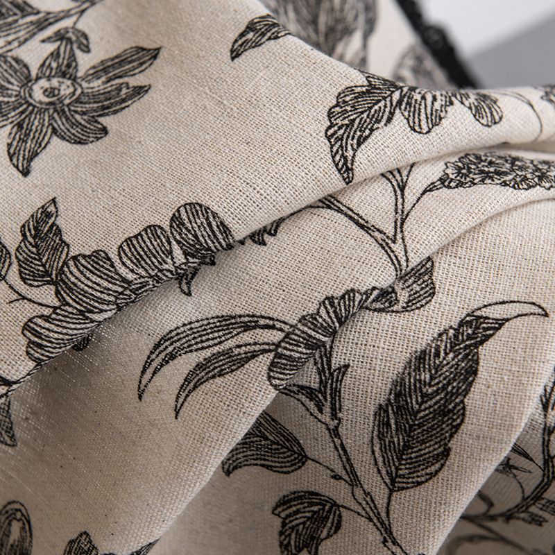 Linen-Blend Semi-Sheer Curtains With Floral Embroidery – American Farmhouse Style Window Panels (80% Linen, Light-Filtering)_voghion.com