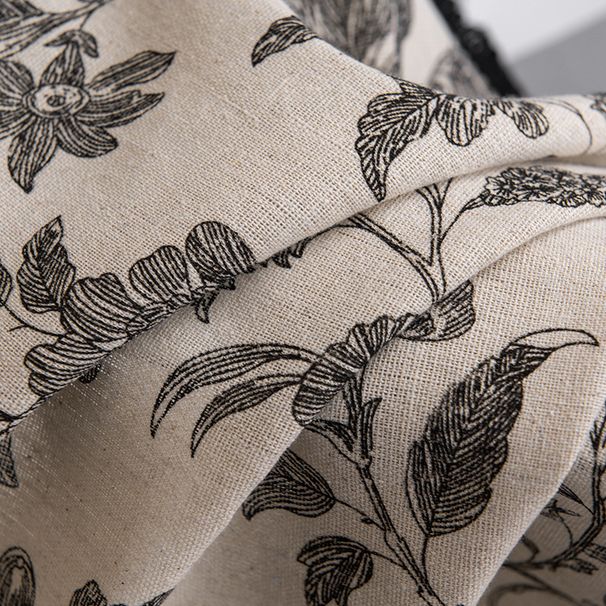 Linen-Blend Semi-Sheer Curtains With Floral Embroidery – American Farmhouse Style Window Panels (80% Linen, Light-Filtering)_voghion.com