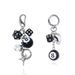 Punk Hiphop Black Dice No. 8 Billiards Keychain Y2K Pink Lucky Dice Starburst Pendant Bag Charms Hangings Ornament Accessories_voghion.com
