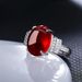 Nouveau Bague en Agate rubis calcédoine Jade rouge bague ouverte taille réglable_voghion.com