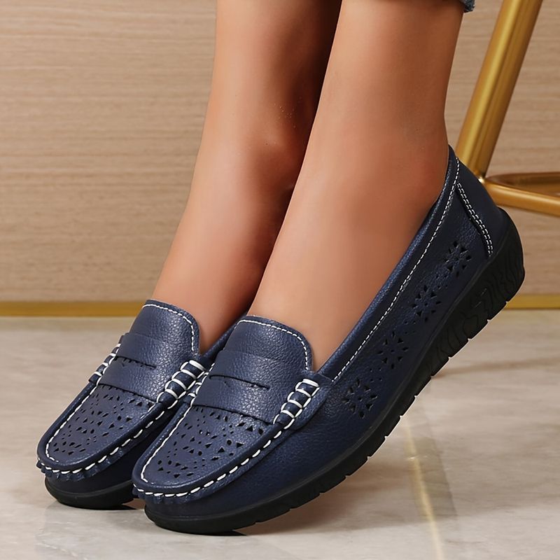 WalkPrime WalkPrime 2025 Mocassins pour femmes, respirants, antidérapants, de style européen et américain, couleur unie, chaussures décontractées_voghion.com