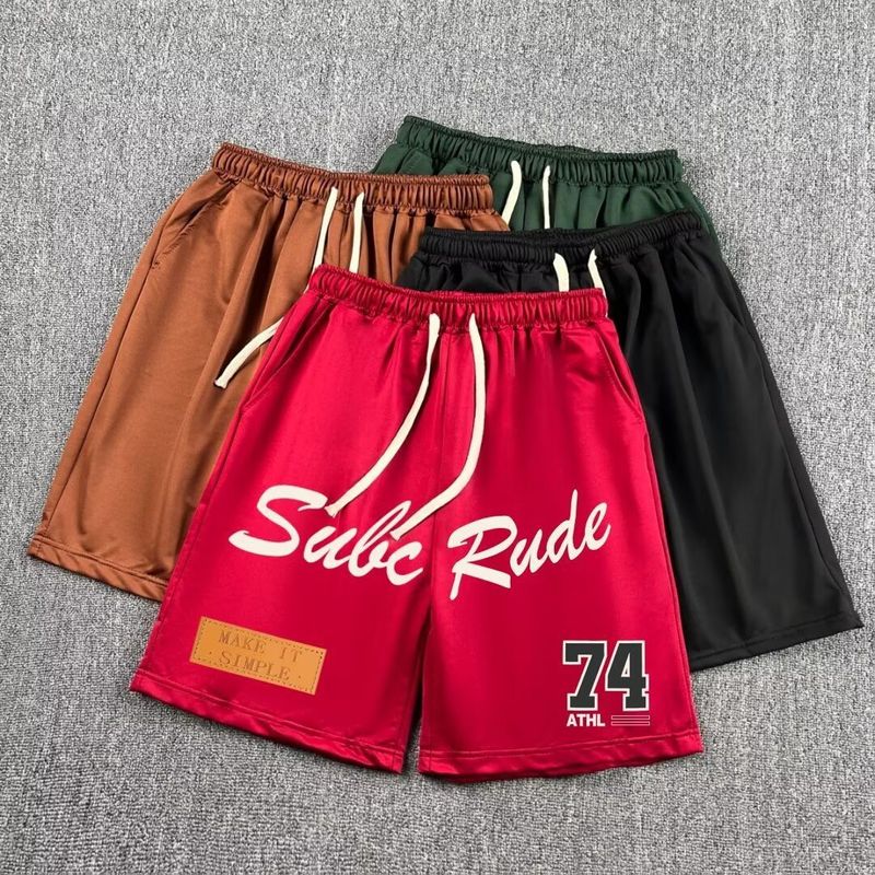 Vêtements pour hommes, shorts décontractés imprimés à cordon de serrage, pantalons d'été pour hommes, pantalons de sport amples à cinq points_voghion.com