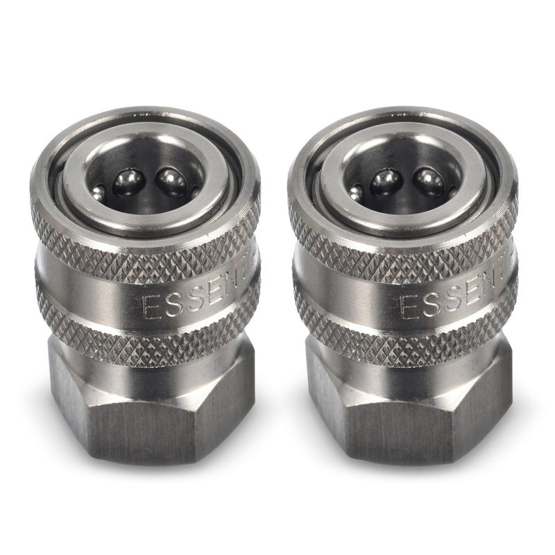 Stainless Steel Pressure Washer Quick Connect Fittings | Set Of 2 | Female_voghion.com