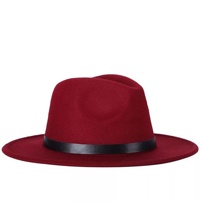 XinWq Fedora Hat Solid Color Adjustable British Style Jazz Cap Costume Accessory Streetwear_voghion.com