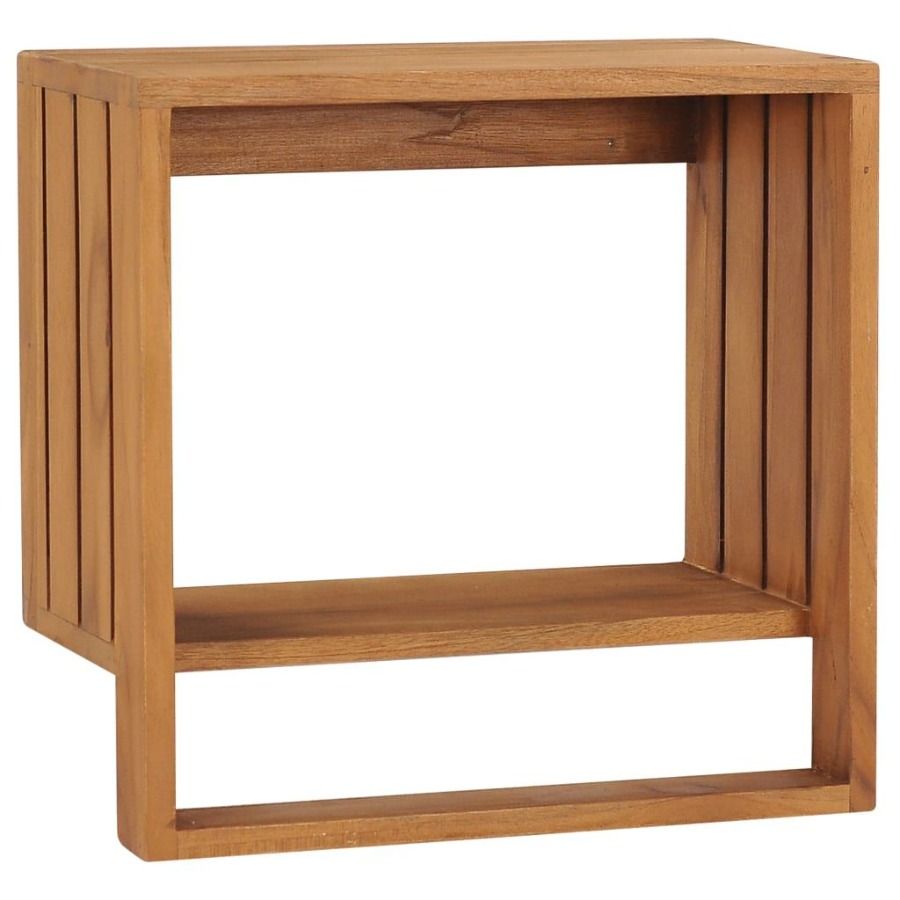 Teak Towel Wallmounted Solid 13.8x7.9x13.8 Rack Wood_voghion.com