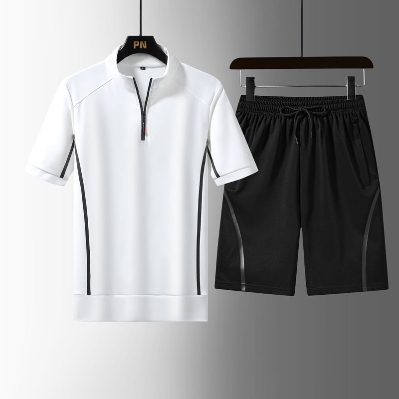 Men's Summer Sportswear Set - Breathable Short Sleeve T-Shirt & Loose Shorts/Pants, Running Gym Casual Outfit (2/3 Piece)_voghion.com