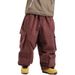 Winter New Ski Women, Multi-Pocket Cargo, Windproof, Waterproof, Loose Corduroy Snowboard Pants For Men_voghion.com