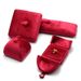 Double Opening Wedding Jewelry Box Set - Red Velvet Ring, Earring, Necklace & Bracelet Storage Organizer With Jewelry Bag_voghion.com
