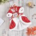 New Year festive red envelope lucky cat skirt dog winter thickened clothes pet teddy bear small dog winter clothes_voghion.com