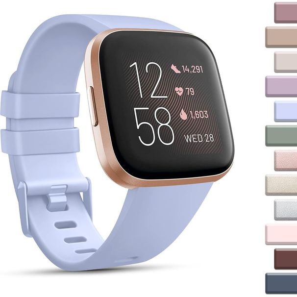 Sportbänder kompatibel mit Fitbit Versa 2, weiches Elastomer, mehrfarbig, Ersatzarmbänder für Fitbit Smart Watch_voghion.com