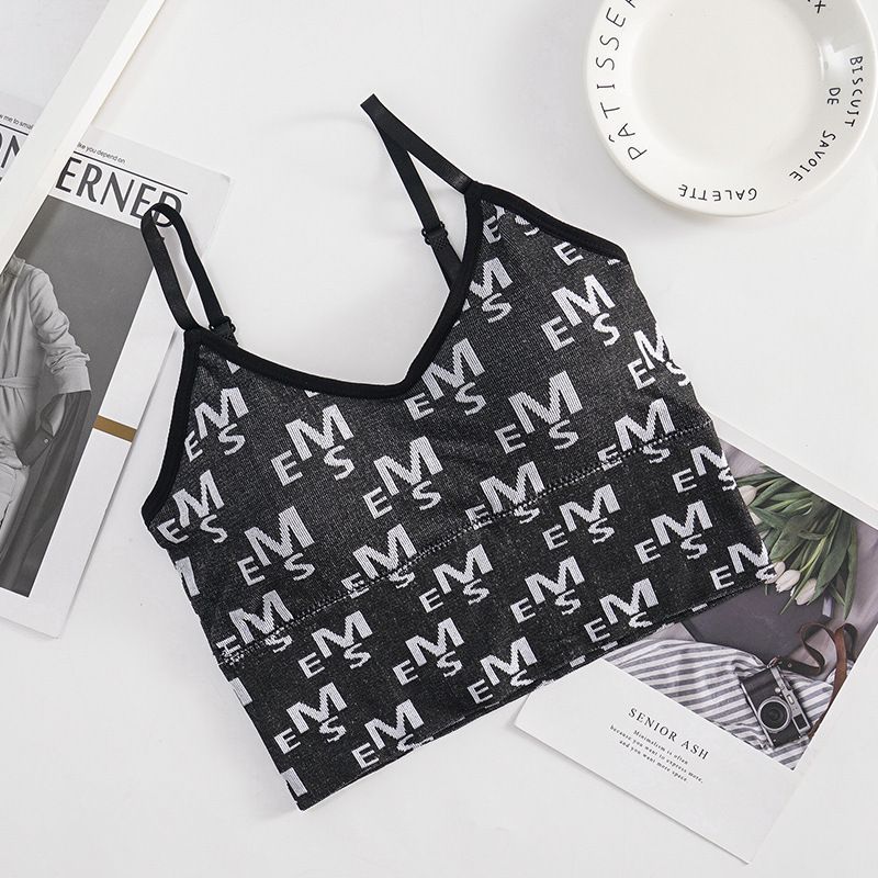 Large U-shaped vest print wrap chest top top sports women wear tank top underwear_voghion.com