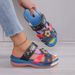 Totem moda donna combinazione di colori sandali con plateau vintage fiore vento nazionale_voghion.com