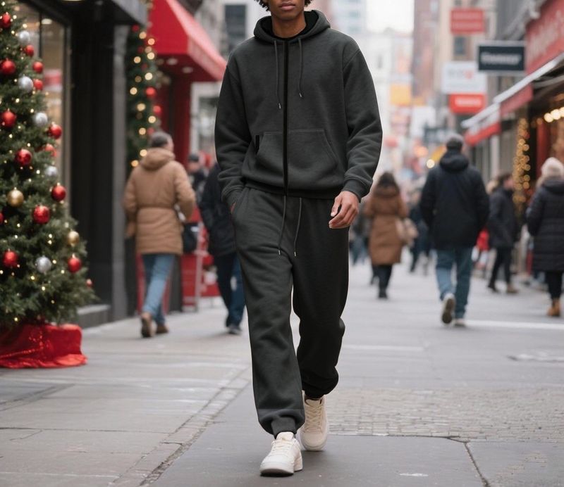 ​​Lässiges Hoodie- und Jogginghosen-Set für Herren – Zweiteiliges Outfit mit Fleecefutter für Herbst/Winter, stylische und bequeme Sportbekleidung (Schwarz, Grau, Beige, Marineblau)​​_voghion.com