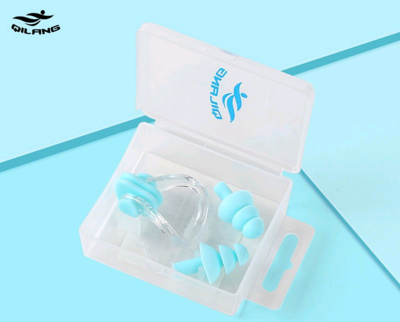 Nose Clip Earplug Set Soft Silicone Adult Children High-end Boxed Waterproof Soundproof Swimming Supplies_voghion.com