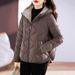 Chaqueta acolchada extragrande de estilo coreano para mujer: largo medio, cuello alto y exterior de poliéster (M-2XL, 4 colores)_voghion.com