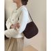 【 Genuine leather women's 】 Suede frosted cowhide saddle with niche design, single shoulder crossbody bag, underarm bag_voghion.com