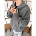 American Style Gray Hooded Sweater For Men, Autumn And Winter, Lazy Style, High-End Feel, Cleanfit Knitted Sweater,_voghion.com