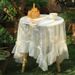 Tischdecke aus reiner weißer Spitze, rund, für Esstisch/Couchtisch_voghion.com
