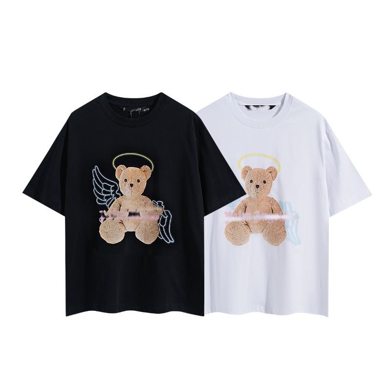 PL@N Angel Bear European Style Large Size T-Shirt 2024 Spring Summer New Loose Loose In Summer Short Sleeve_voghion.com