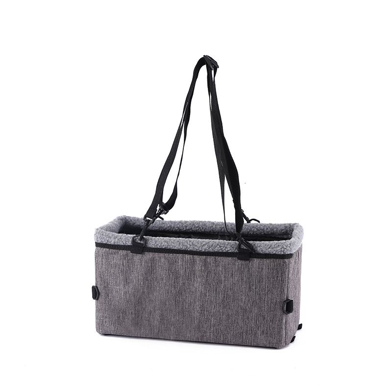 Cross-Border New Mid-Front Row Car Simple Solid Color Lamb Wool Pet Bag Outdoor Safe Portable Dog Bed_voghion.com