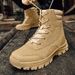 Outdoor High-Top-Stiefel Herren Casual Combat Boots Herren Weiche, verschleißfeste, rutschfeste Schnürschuhe, flache, bequeme Wanderschuhe Herren_voghion.com