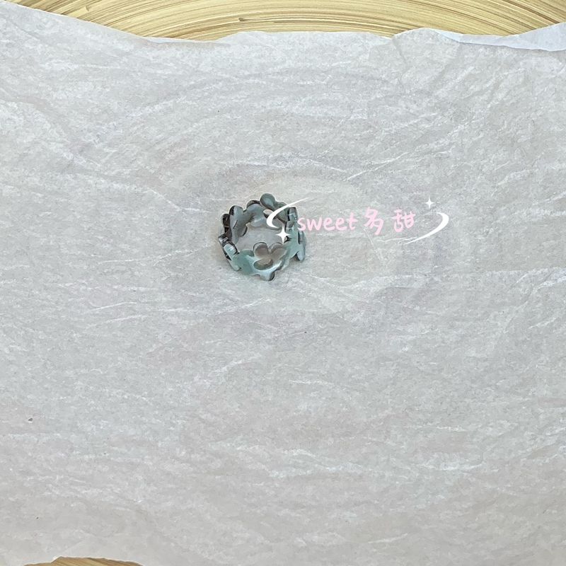 Nuovo anello con piastra in acetato con fiore estivo e personalità creativa per donne_voghion.com
