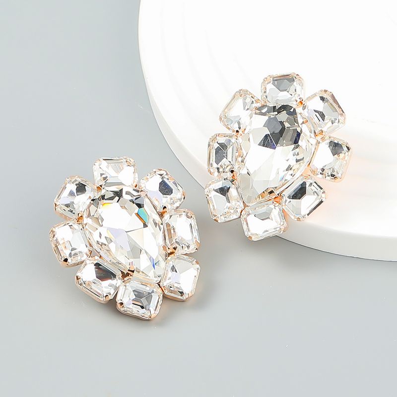 Popolare esplosivo fuoco signore gioielli nuovo strass esagerato goccia d'acqua orecchino clip semplice orecchino_voghion.com