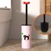 Grazioso set di scopino per WC con supporto – Setole morbide, testa pieghevole, pulizia a 360° (rosa/bianco/crema, plastica, antigraffio)_voghion.com