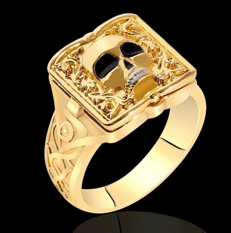 Unique Cross Open Cap Cuffic Locklet Small Secret Pattern Copper Rings For Men Engagement Wedding Party Male Ring_voghion.com