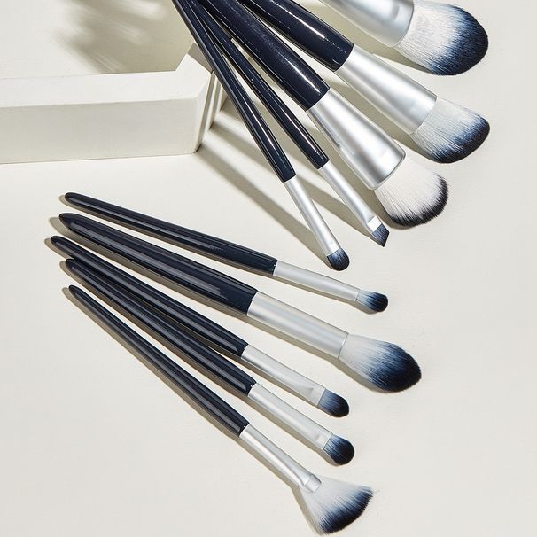 10 Stück Make-up-Pinsel, Dunkelblau, Lidschattenpinsel, Puderpinsel, Augenbrauenpinsel, Beauty-Tools GUJHUI_voghion.com